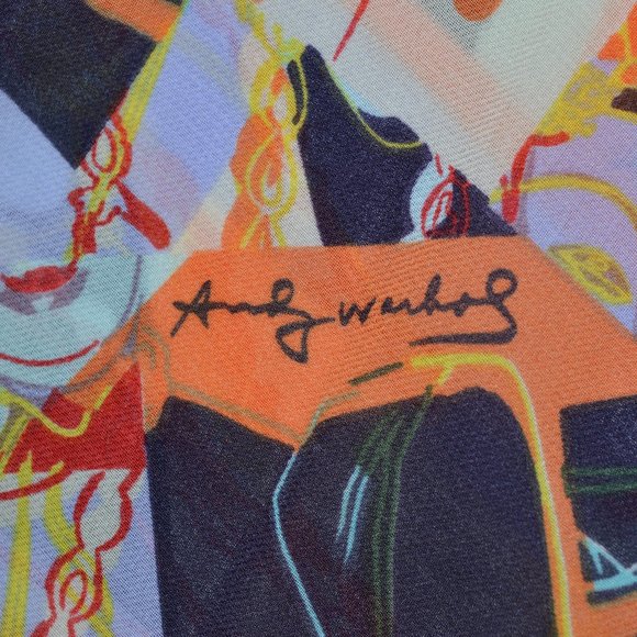 Andy Warhol by Pepe Jeans London Multi Color Womens Sz Small Tunic Length Blouse - Picture 4 of 5